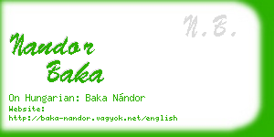 nandor baka business card